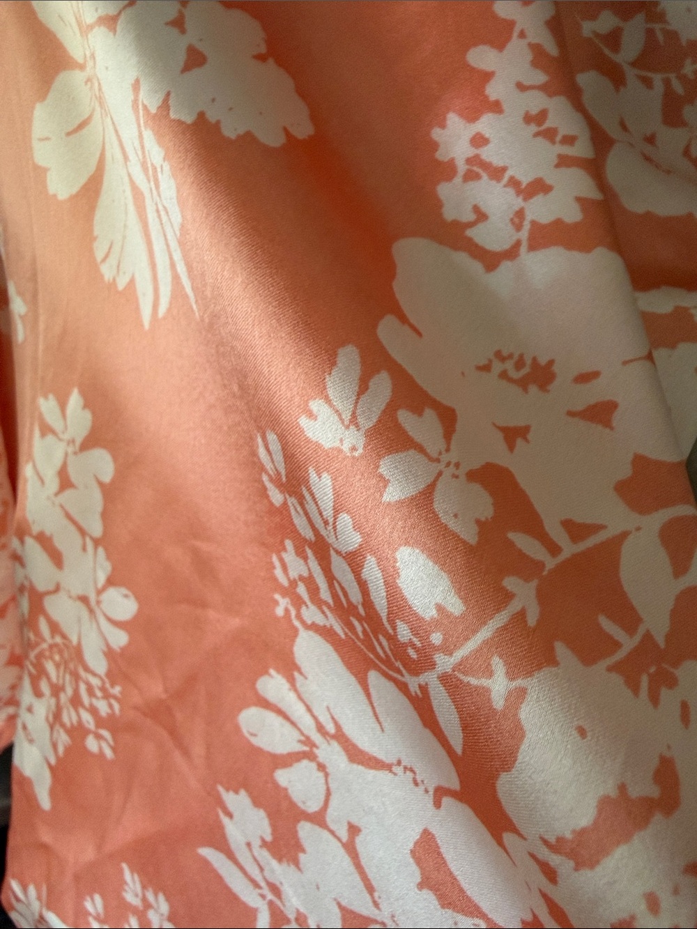 Elan‎ sleeveless dress peach floral satin